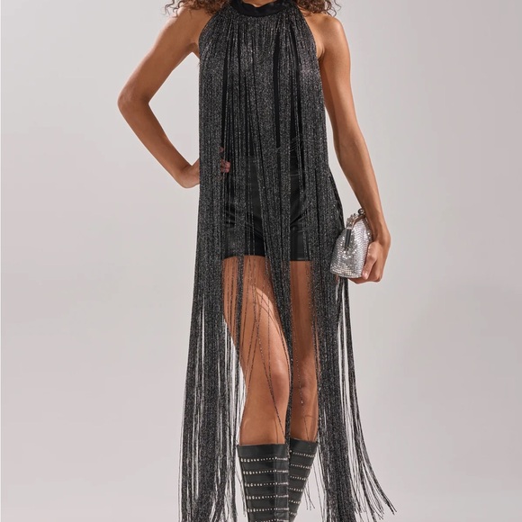 Akira Fringe body suit in Black - Picture 4 of 8